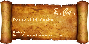 Rotschild Csaba névjegykártya